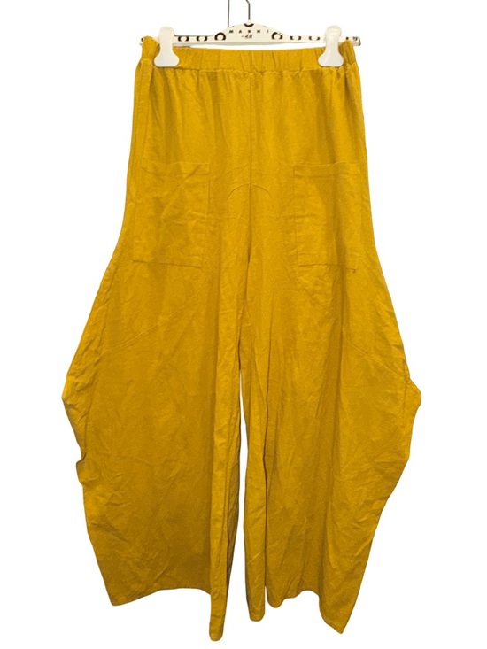MISSLOOK Pants - Miss look Mustard Wide-Leg cotton Blend Pants size Sm